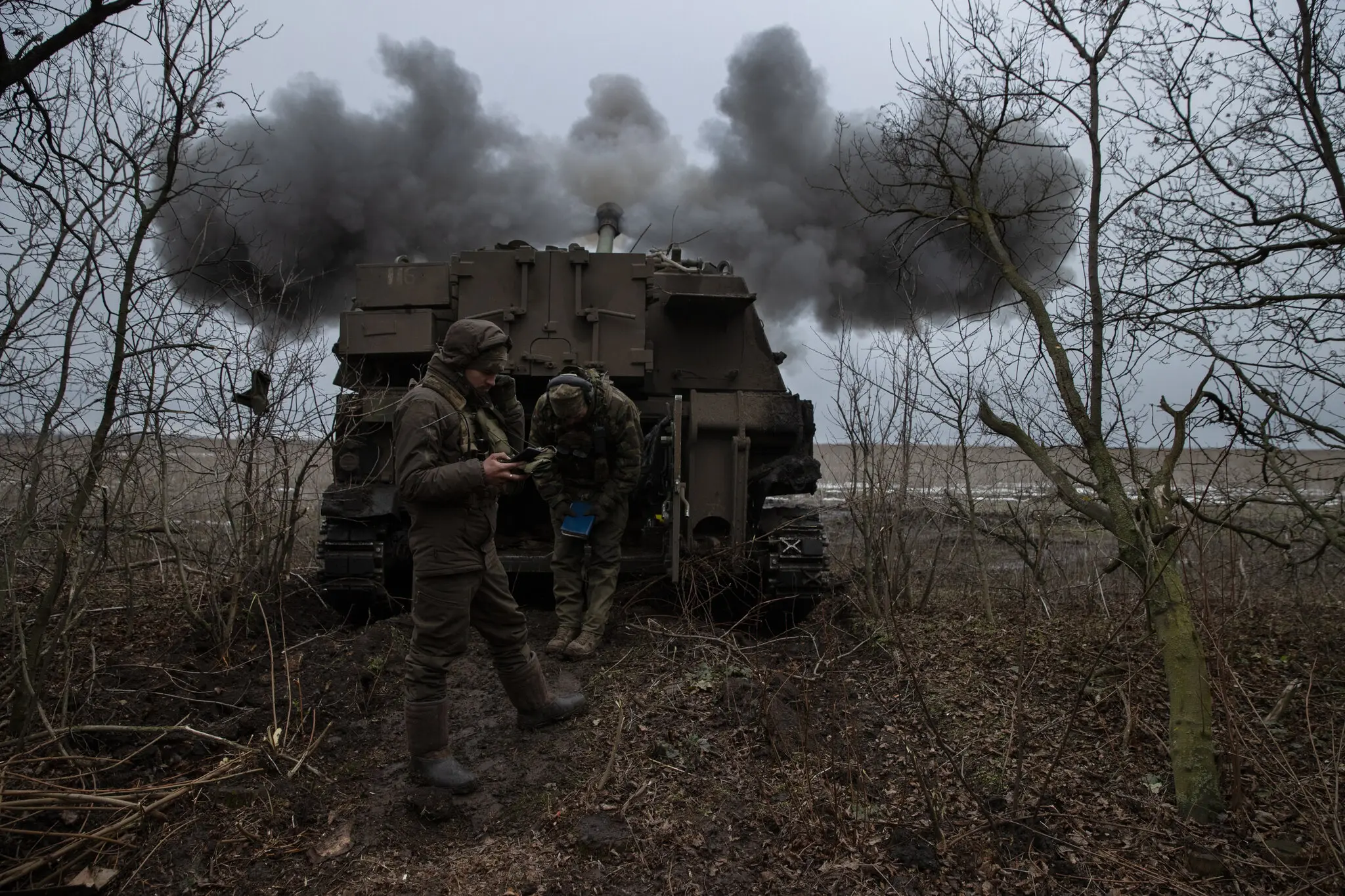 72-а механізована бригада на позиції під Вугледаром у лютому 2023 року. Бригада продовжує обороняти місто.